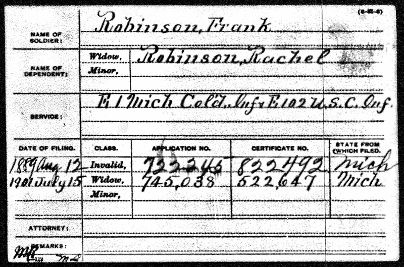 Frank Robinson USCT Military Paper Elmwood web