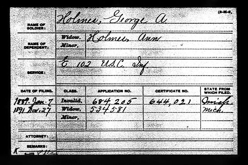 George A Holmes USCT Military Paper Elmwood web
